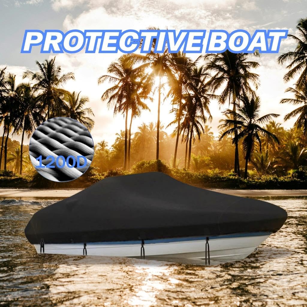 Telo di copertura per barca, 420D, tessuto Oxford, impermeabile, protezione anti UV, per scafo a V, barca a remi, barca da pesca, gommone