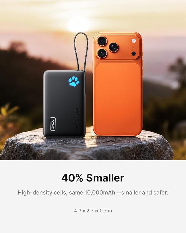 INIU 45W Portable Charger, 10000mAh Power Bank with Built in USB C Cable, Small USB C in&Out Fast Charging Powerbank, Phone Charger Battery Pack for iPhone 17 16 15 Pro iPad Samsung S25 S24 Google etc by INIU - Image 3