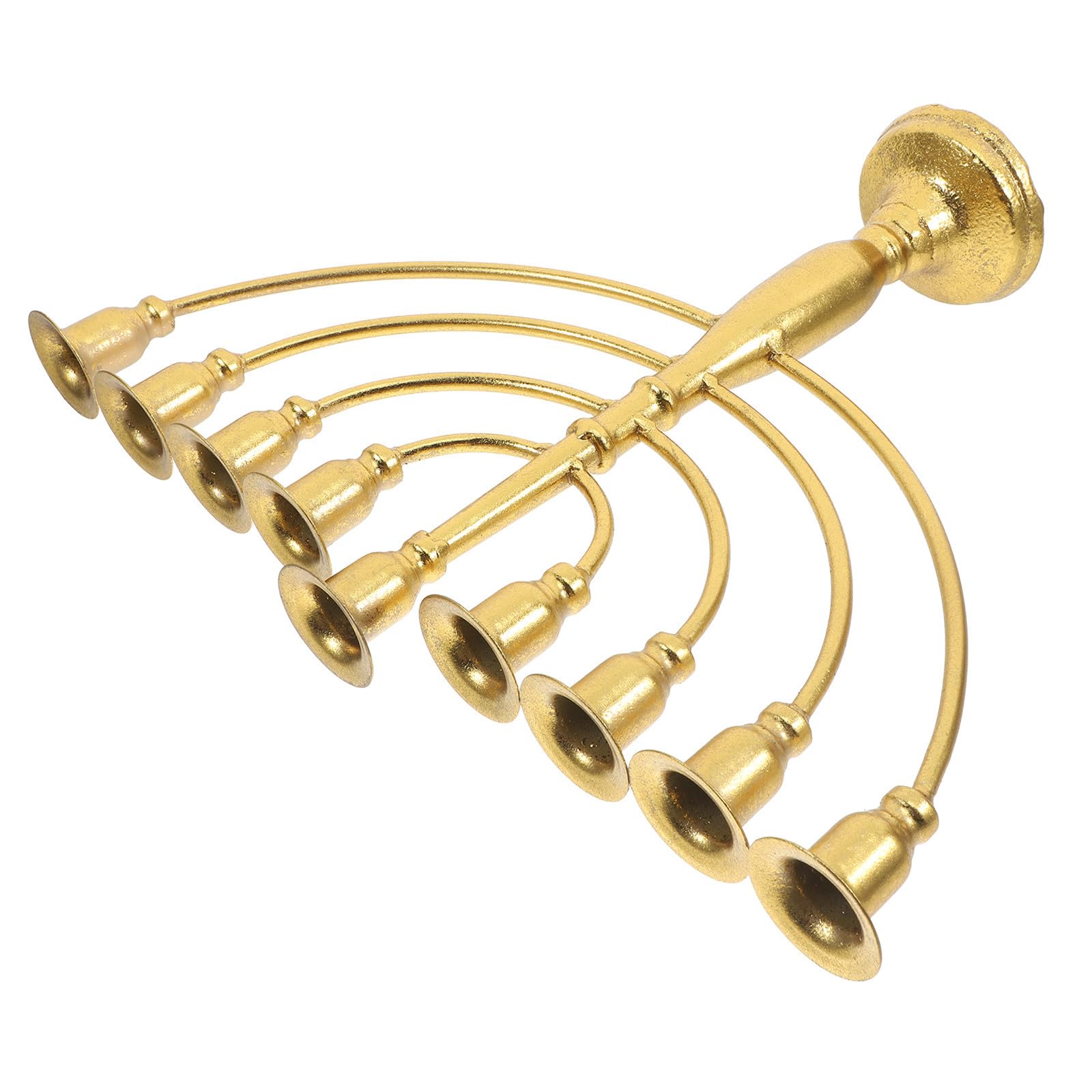 Portacandele in Metallo Vintage a Nove Bracci, Oro