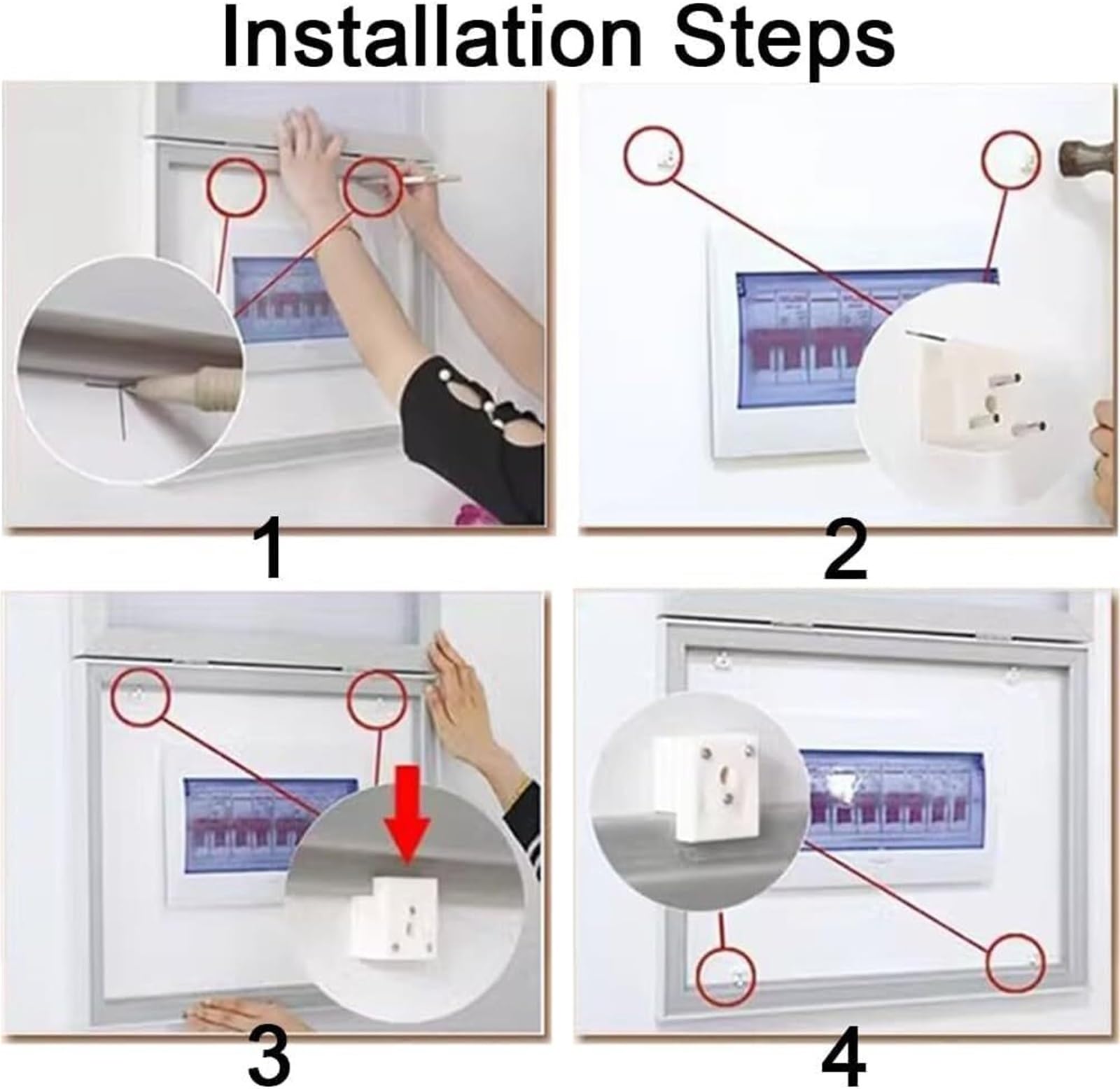 Cuadro Eléctrico Decorativo con Cubierta Oculta, Caja de Medidores y Panel de Disyuntores, Montaje en Pared, Ideal para Hogar y Oficina(E,30x40cm)