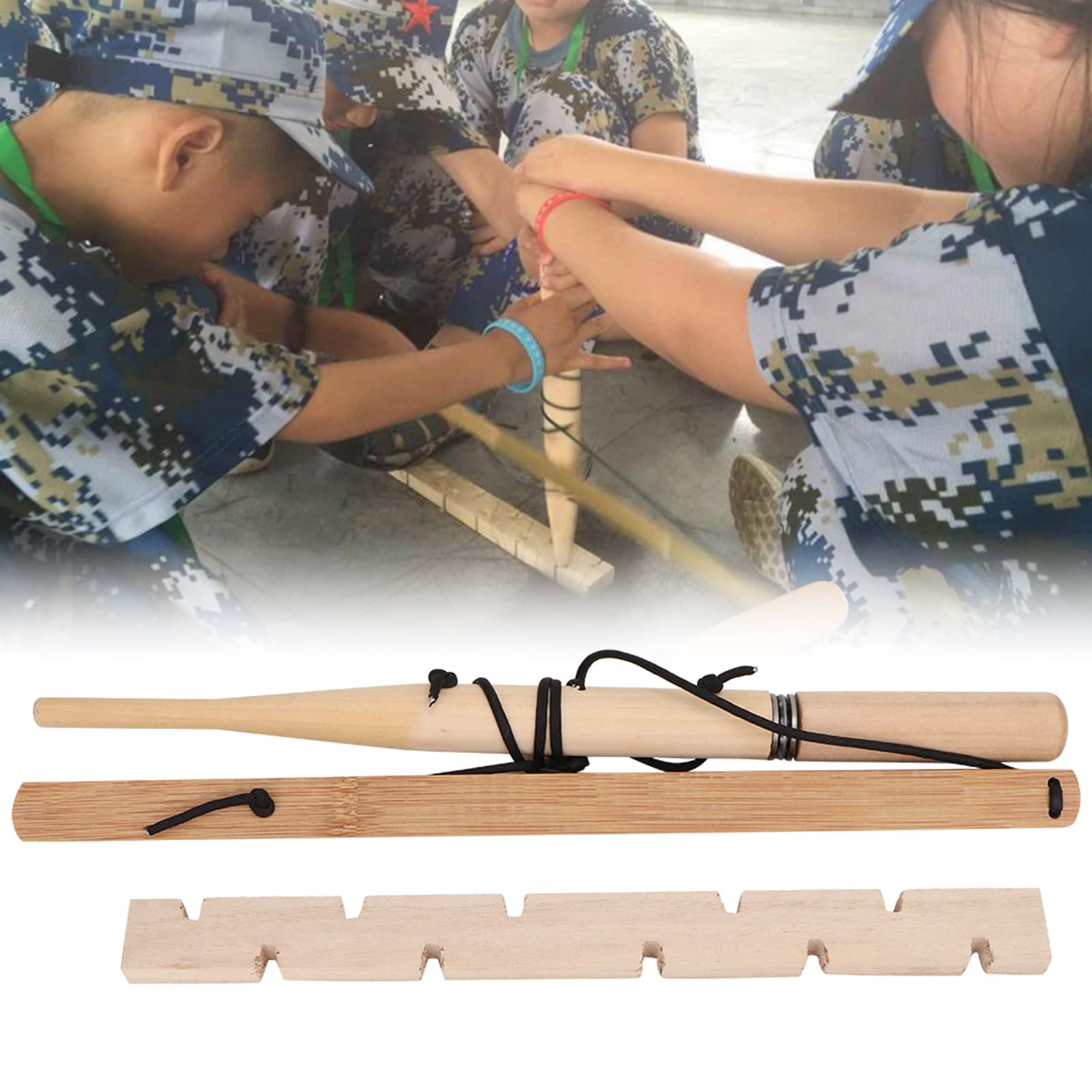Tiiyee Bow Drill Kit Fire Starter, Survival Feuerbohrer aus Holz, Traditionelles Bushcraft Werkzeug zum Feuermachen für Erwachsene Outdoor Camping Wilderness Survival und Notfall Ausrüstung (1 Person)