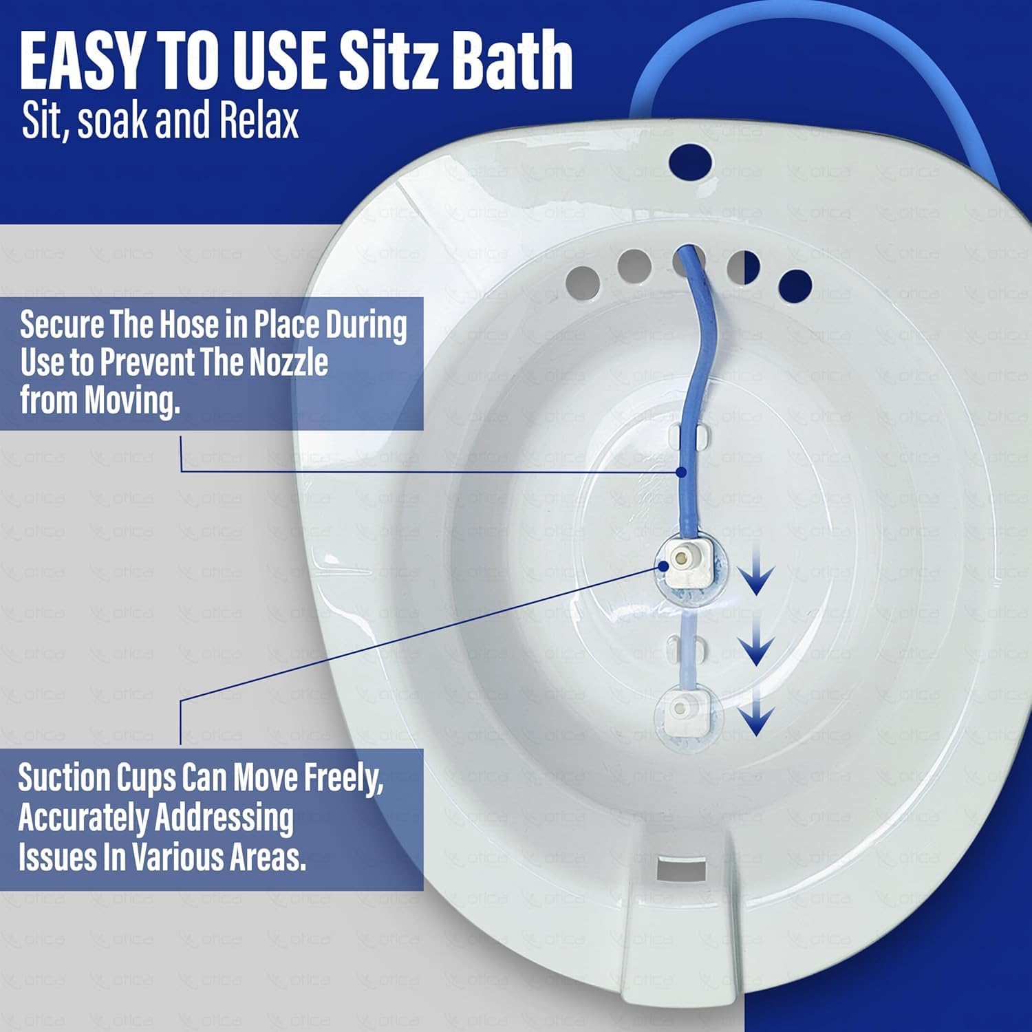 Sitz Bath for Toilet Seat, Wide Compact Design, Universal Fit, Hot and Cold Soaking, Postpartum Care and Perineum Relief