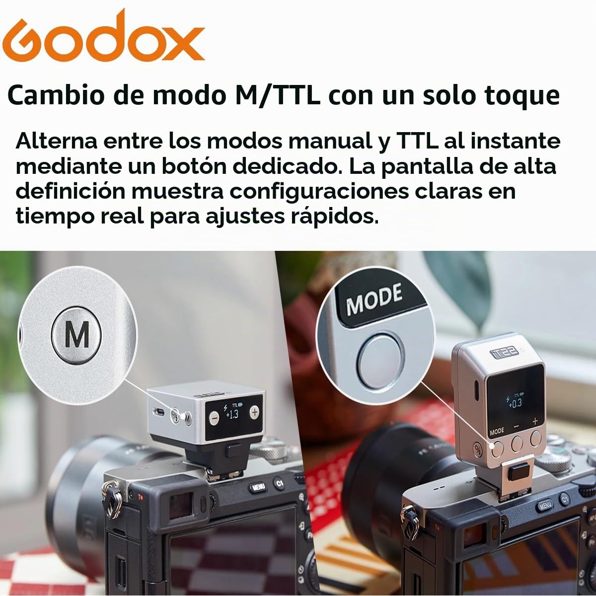 Flash Godox IT22 C para Canon, IT22C ETTL II Mini Flash Camera, Compatible con Cámara Canon EOS R RP R5 R6 R3 R7 R8 R10 R100 M3 M5 M6 M50 R5 Mark II R6 Mark II