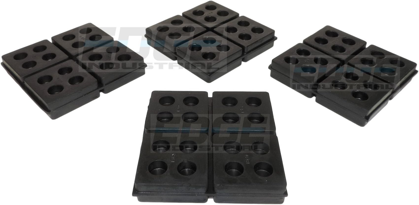 HEAVY DUTY ANTI VIBRATION ISOLATION PADS 4" X 4" X 3/4" ALL RUBBER WAFFLE TYPE, QUANTITY 4