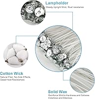 Vista 6 de Mechas para velas, 100 mechas de algodón de 6 pulgadas con 30 calcomanías y 10 herramientas de centrado, kit completo de suministros