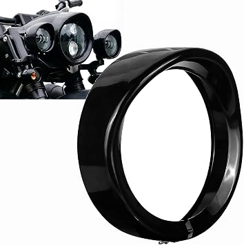 7 Harley Headlight Trim Ring Headlight Visor Motorcycle Headlamp Ring Cover commpatiable for Road King Heritage Softail Touring Electra Glide