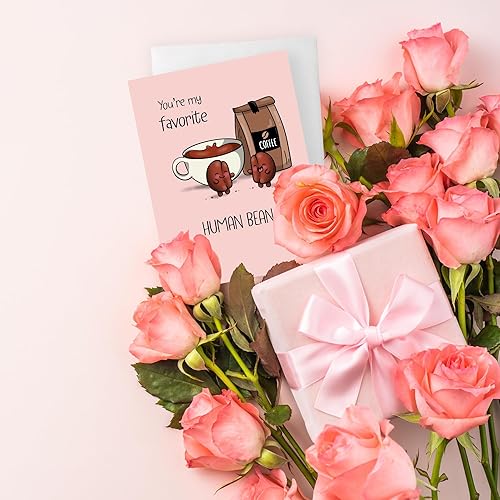 Miniatura 5 de Coffee Anniversary Birthday Card for Her HimFunny Birthday Card for Boyfriend GirlfriendHusband WifeHandmade Greeting Card (You're my favorite human