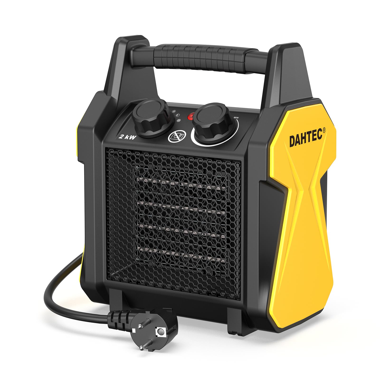 Calefactor Bajo Consumo 2000W - Ceramico Aire Caliente - Protección Antivuelco & Termostato - Apto para Hogares, Baños