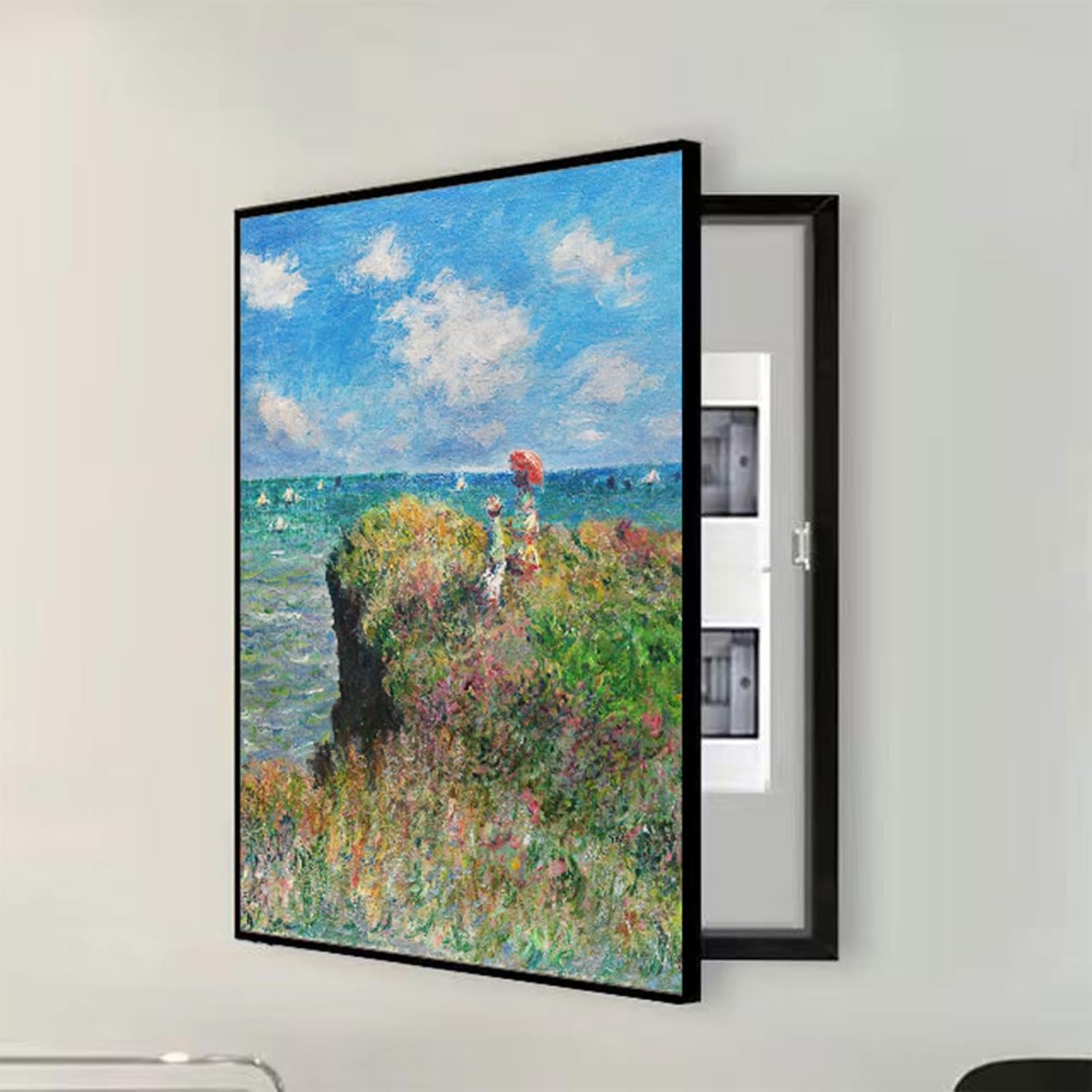 JHDXL Shielding Distribution Box, Circuit Breaker Box Cover, Wall Cabinet for Utility Box, Electric Meter Box Decorative Painting, for Living Room Home Offices Wall(Blue,35 * 45cm/13.8 * 17.7in)