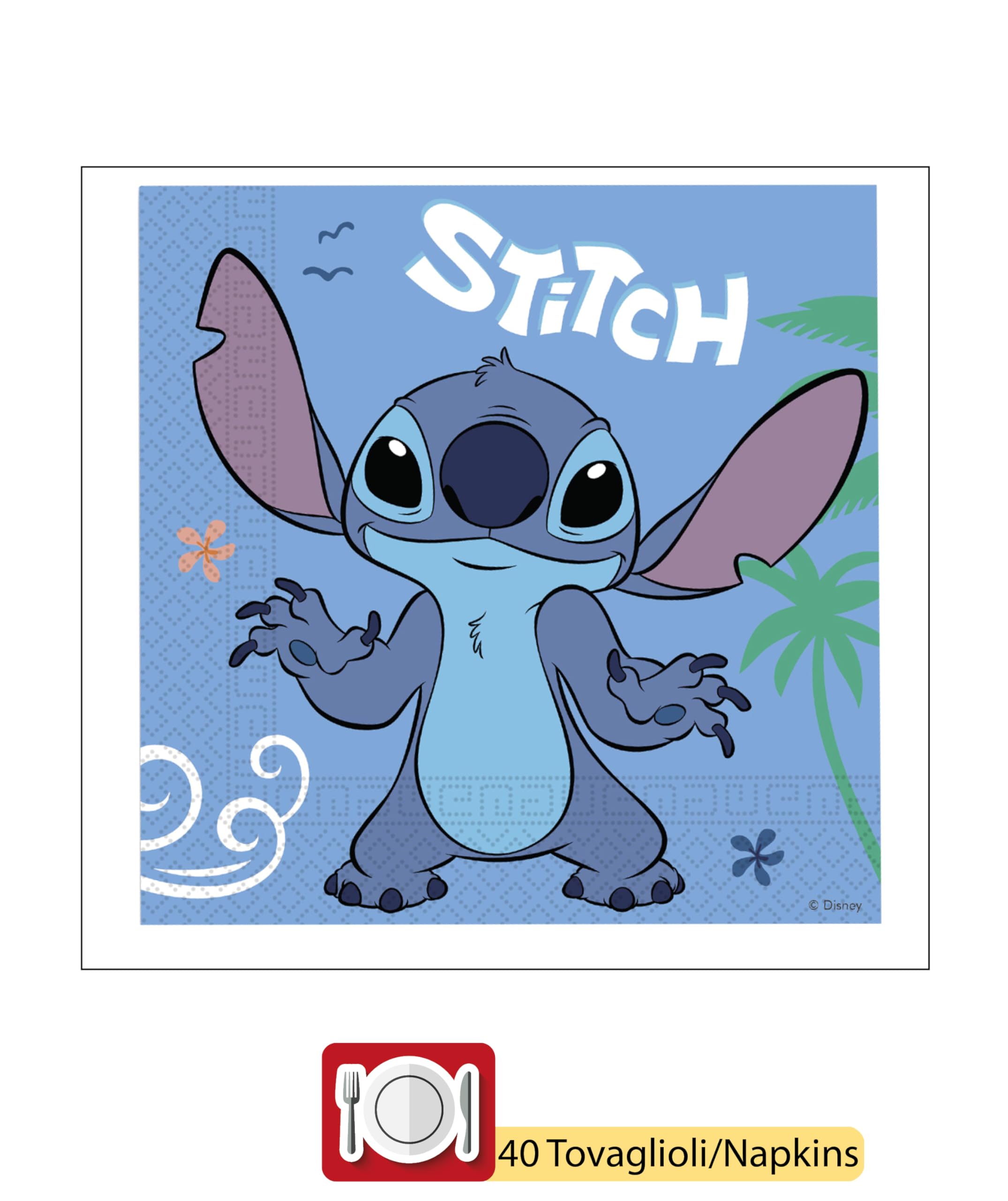 Set Stoviglie Da Festa Stitch And Angel - 52 Pezzi Per Compleanni Bambini, Tema Disney