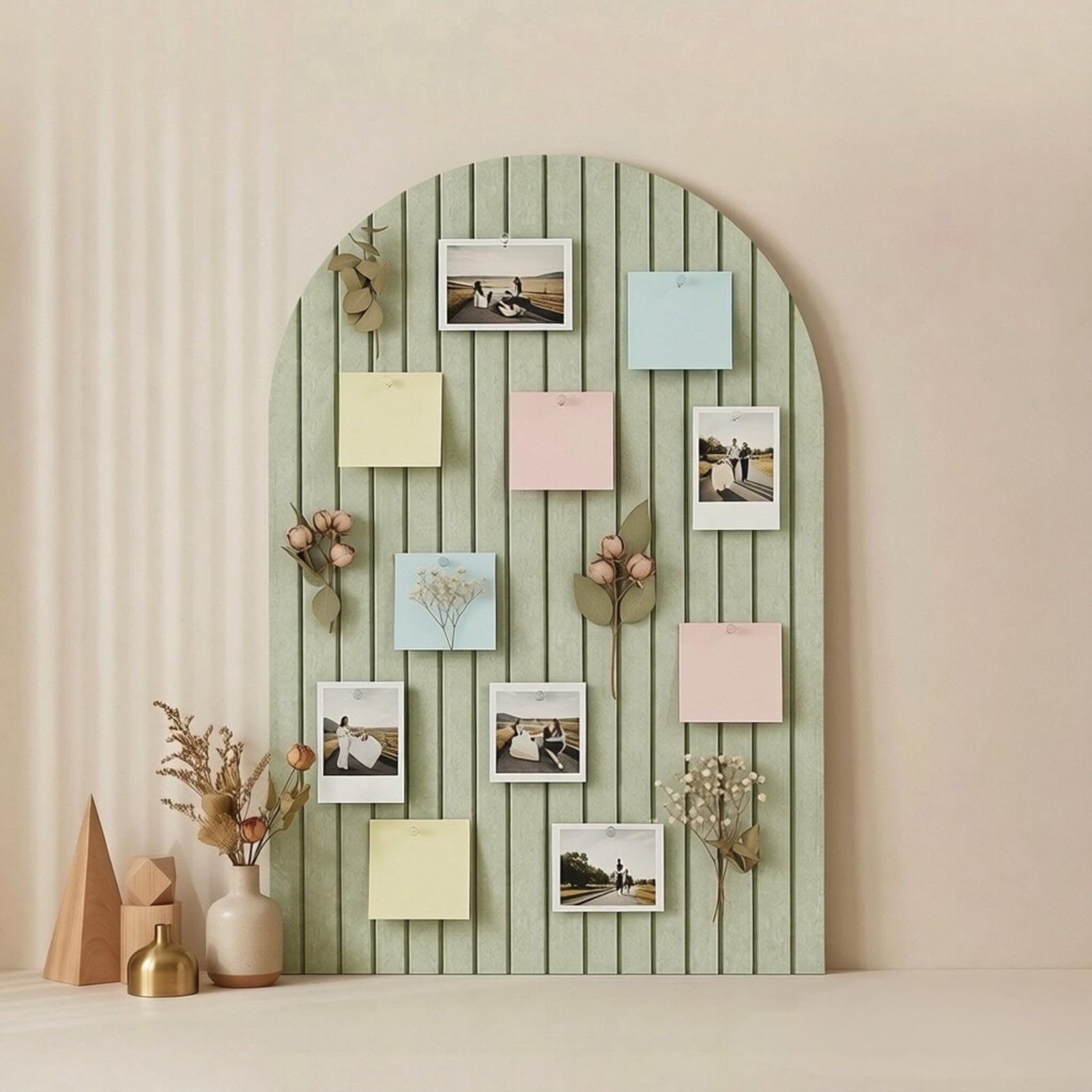 Acidea Large Arched Felt Bulletin Board, 35" x 24" Cork Board Alternative, 6 Pack Push Pin Boards with Safe Removable Adhesive Tabs and Push Pins, Vision Boards Perfect for Display image 5