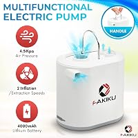 Fakiku Elektromos Levegőpumpa 6-in-1 - Hordozható Akkumulátoros Pumpa Matracokhoz, Úszógumikhoz, Vákuumzsákokhoz - 4000mAh, 240 l/min 2