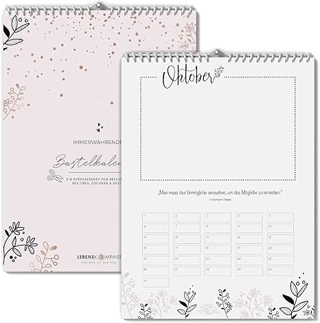 Lebenskompass A4 Bastelkalender ohne Jahr Kalender zum Selbstgestalten 