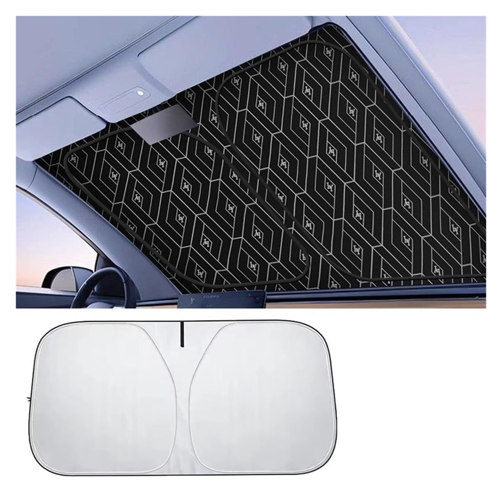 Kfz Outdoor Abdeckplane Klappbare Auto-Windschutzscheiben-Sonnenschutz-Abdeckung, Visier-Schutz, Innen-Anti-UV-Sonne, Windschutzscheibe, Sonnenschirm Autoscheiben Sonnenschutz(C Style)