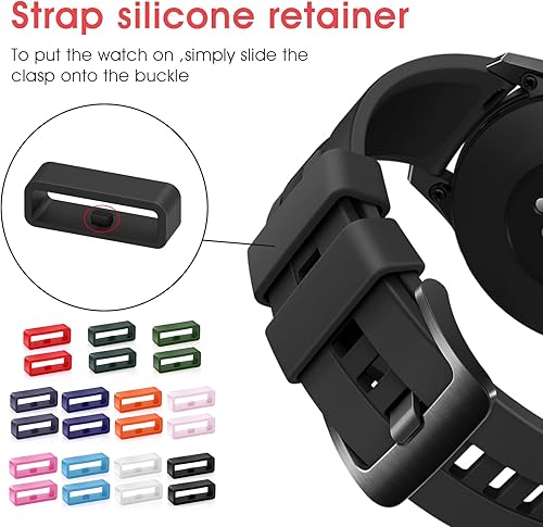 Miniatura 4 de Molain Correas de repuesto de goma para correa de reloj, 12 piezas de soporte de silicona para reloj, correa de reloj, bucle de retención de correa