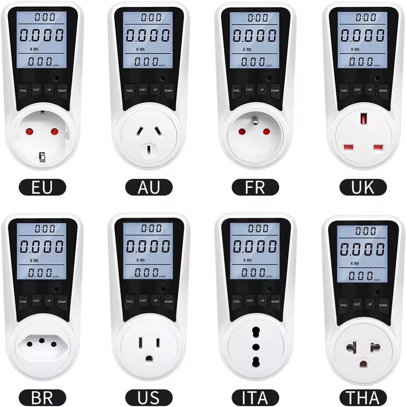 Digital power meter socket analyzer (EU, France, USA)(US Plug-W)