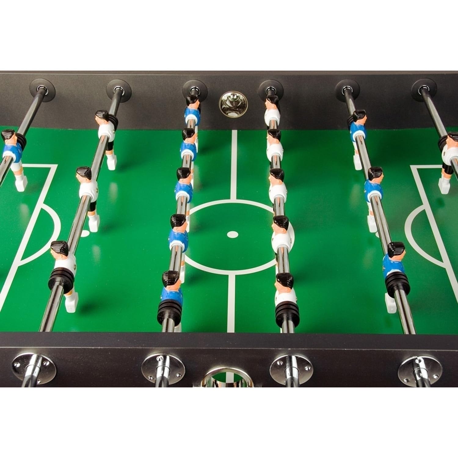 GAMES PLANET Kickertisch Leeds in 6 Farben, Tischfußball, Tischkicker, inkl. 4 Bälle + 2 Getränkehalter, ca. 60kg