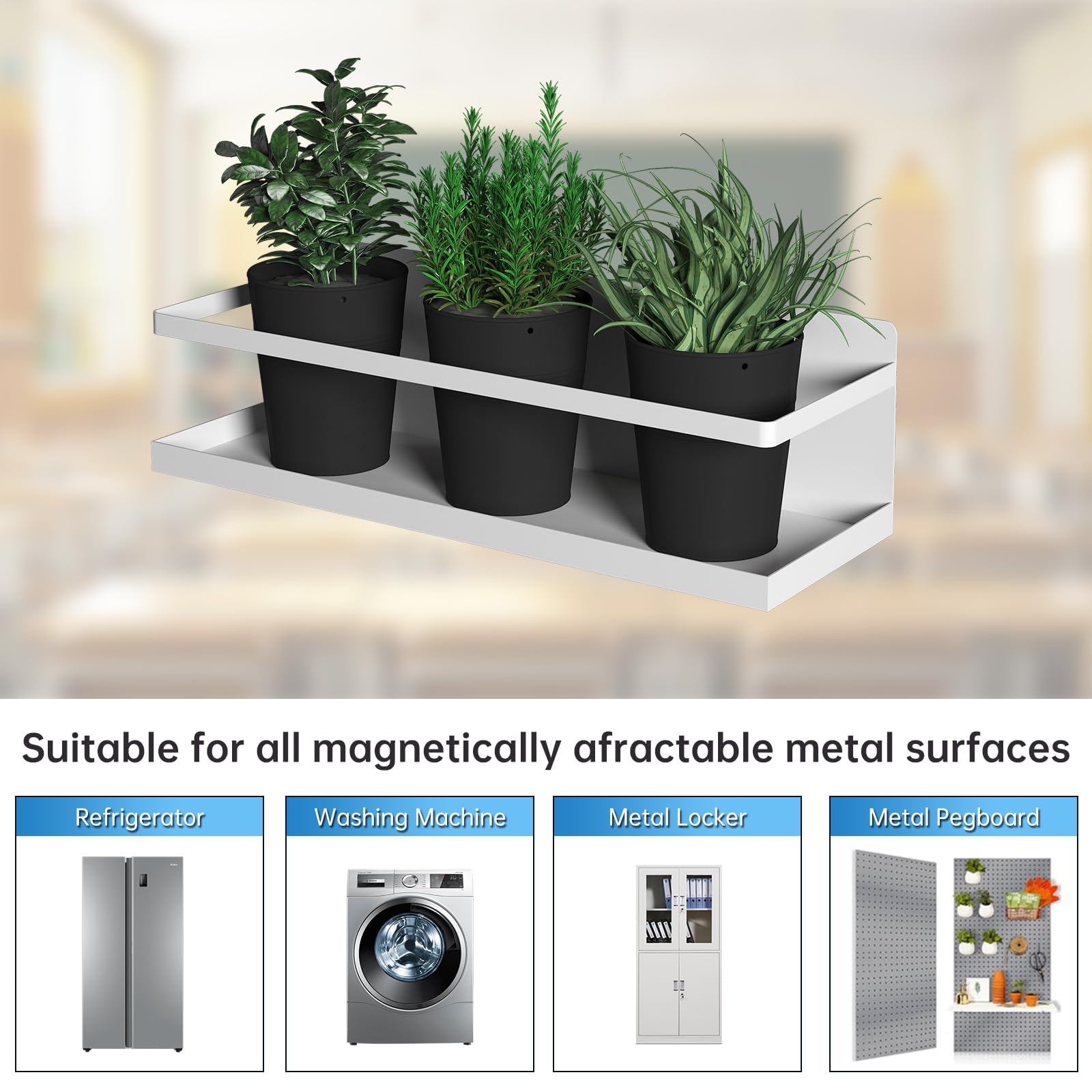 VANPET 2 Pcs Metal Magnetic Book Shelf for Whiteboard, Metal Magnetic Bookshelf, Book Display Shelf for Teacher Kids Classroom Office (White, 11" x 4.3" x3.1") - Image 7