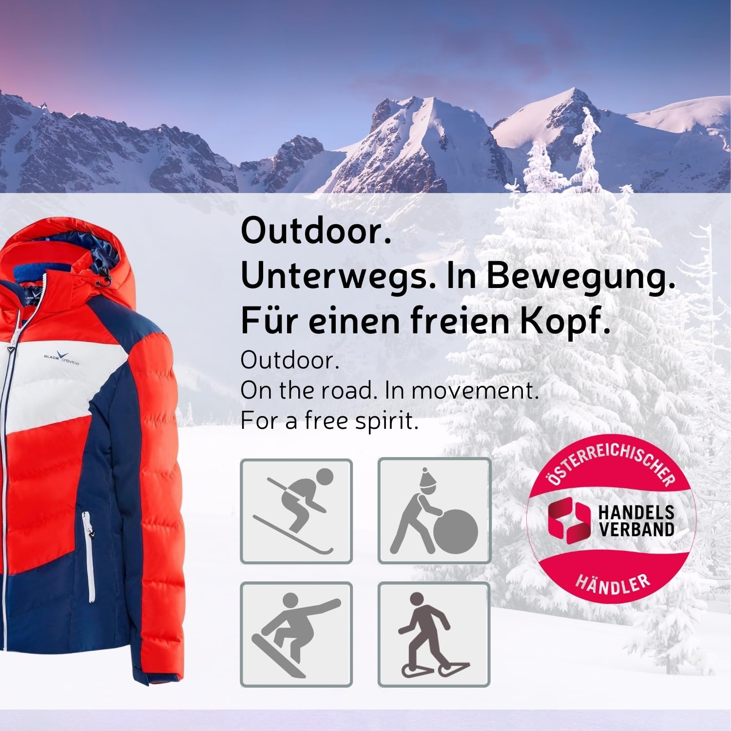 Black Crevice Veste de Ski pour Femme Veste de ski Femme