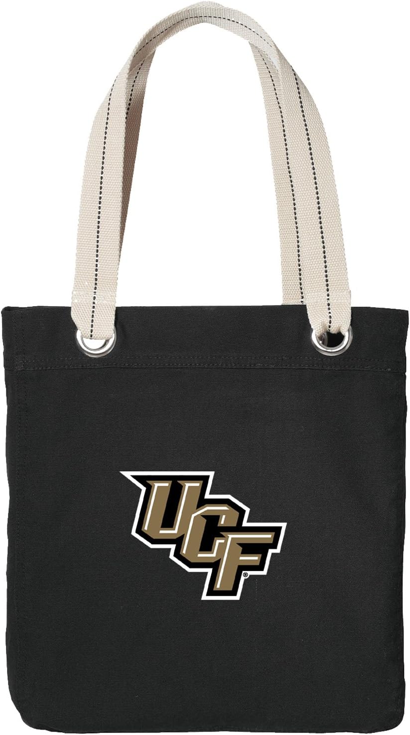 Broad Bay University of Central Florida Tote Bag RICH COTTON CANVAS UCF Bags Black One Size