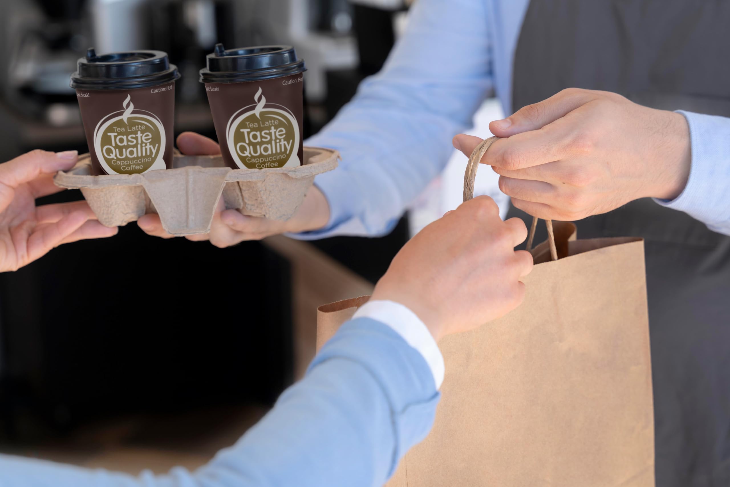 CUPTOYOU 75 adet tek kullanımlık karton bardak, kağıt dondurma bardakları, kahve bardakları, çay, sıcak ve soğuk içecekler, parti bardakları, "Taste Quality" 8 oz (250 ml)