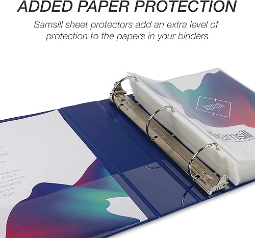 Vista 469 de Samsill Carpeta duradera de 1.5 pulgadas, fabricada en los Estados Unidos, carpeta de anillos en D, carpeta transparente personalizable, surtido