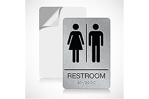 ADA Braille Unisex Restroom Signs 9" X 6"