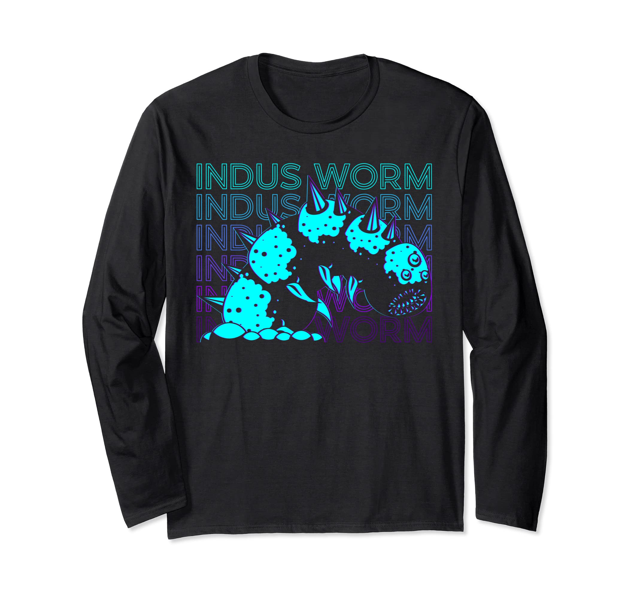 Indus Worm Skolex Medieval Bestiary Medieval Beast Retro Long Sleeve T-Shirt