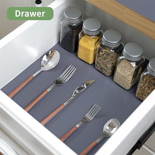 Miniatura 4 de Shelf Liners - Alfombrillas antiadherentes para gabinetes de cocina de 18 pulgadas x 20 pies, protector de EVA, forro de armario (gris, 18 pulgadas