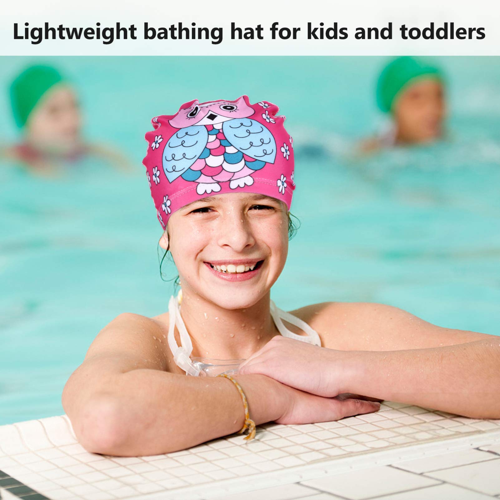 VORCOOL 10 Pz Donne Testa Delicato Confortevole Stampa Premium Adorabile Nuoto Acqua Nuotata Ragazze Cappello Lungo Orecchie Modello Bambini Berretto Multifunzionale Scatola di Copertura