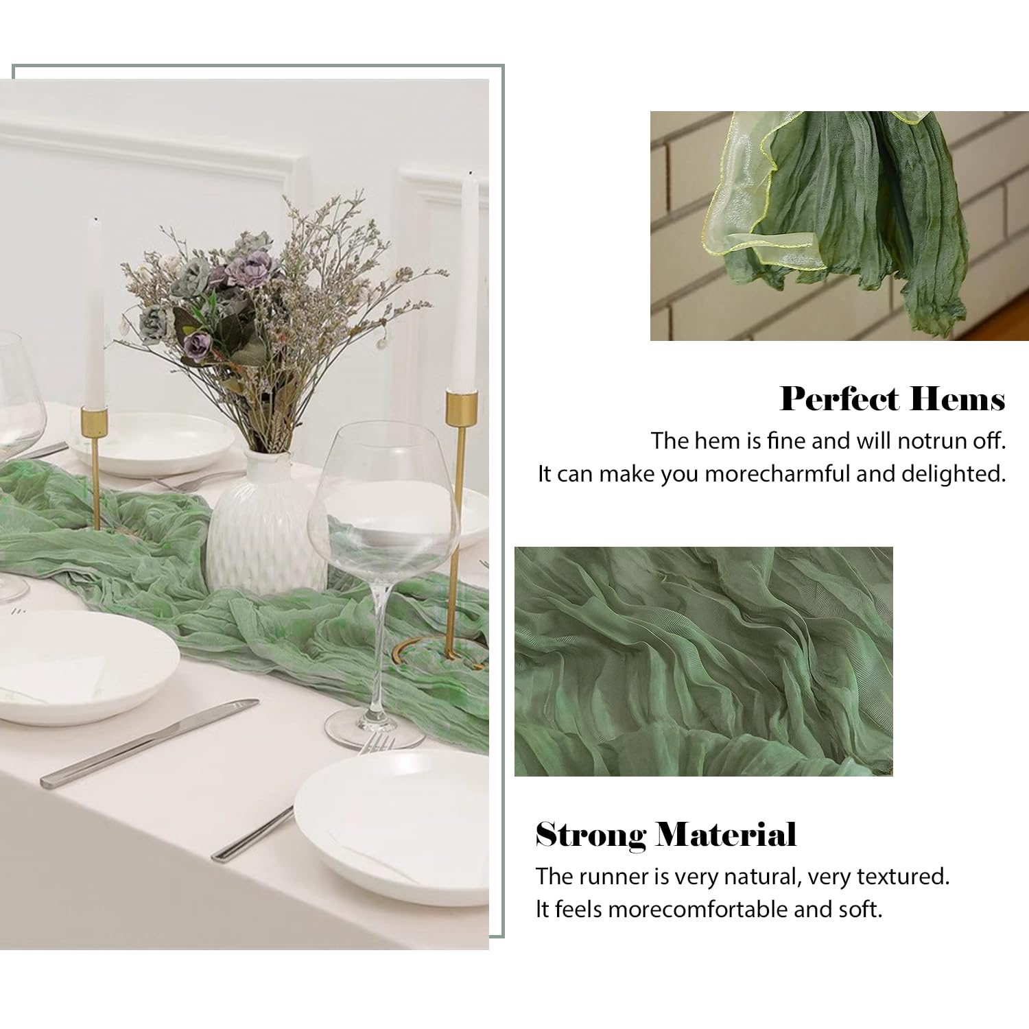 Lot de 10 chemins de table - Vert