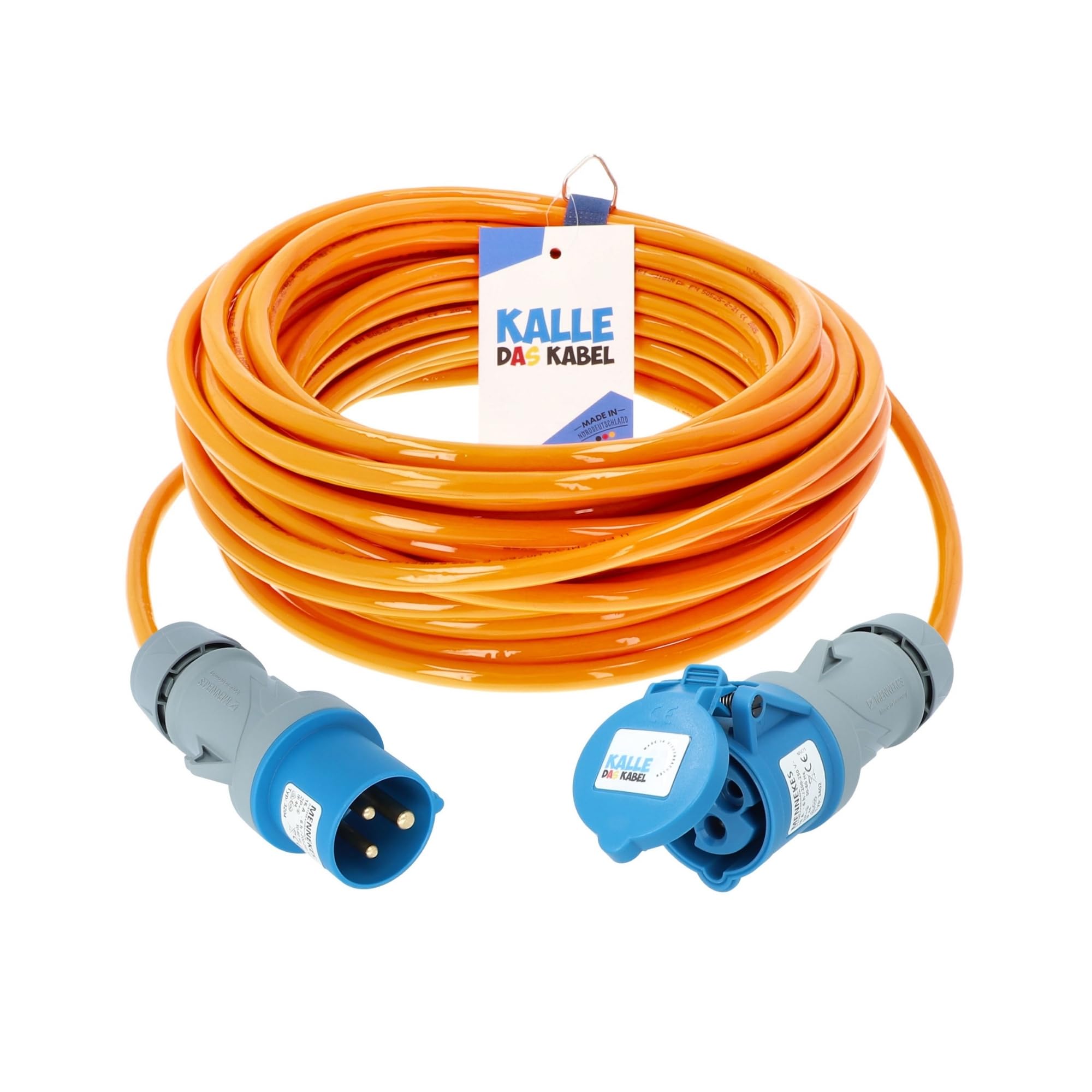 KALLE DAS KABEL CEE Verlängerung Kalle Blue Signal 2,5mm² Industrie BAU Boot Womo Camping Vollpur-Premium-Leitung 25 Meter