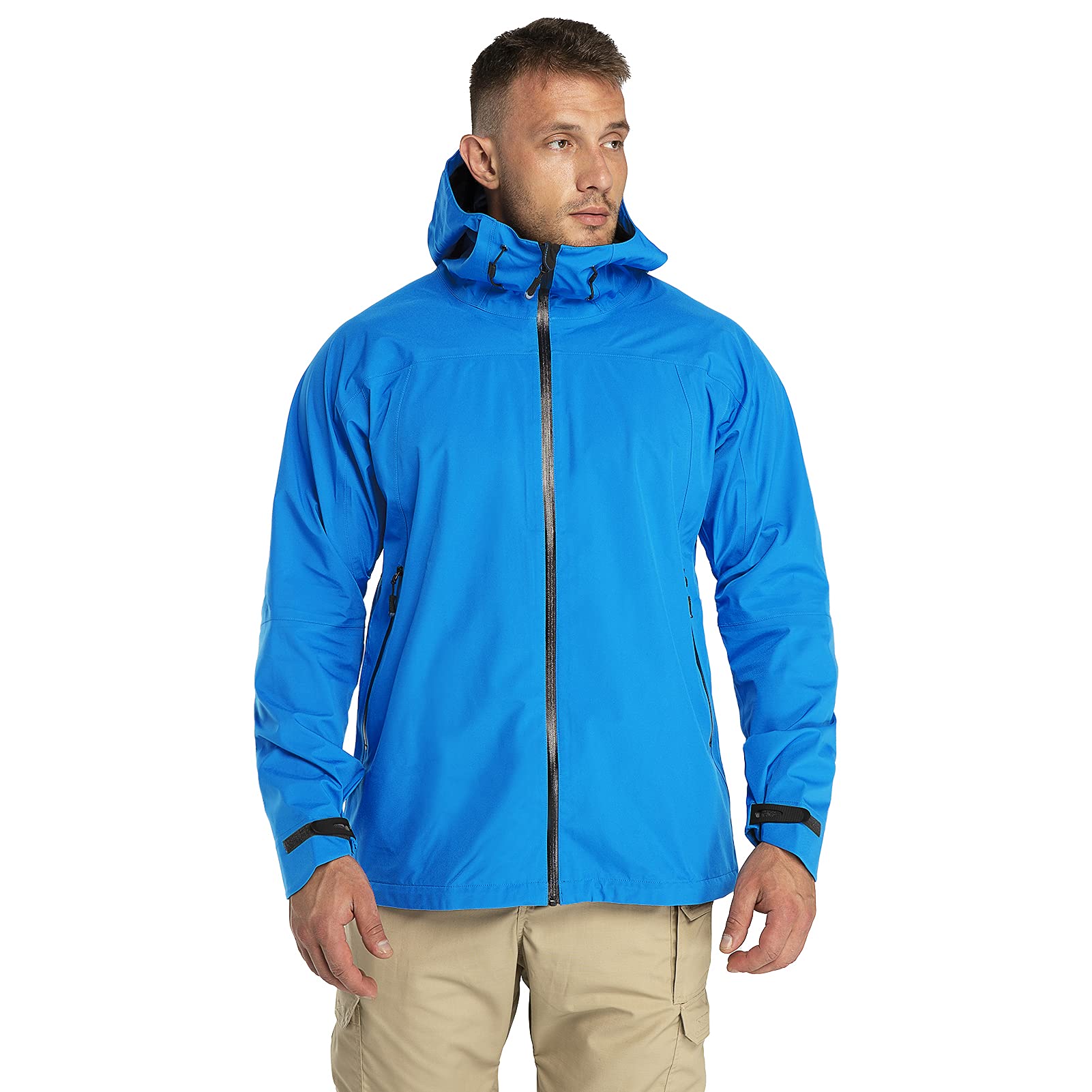 33,000ft Kurtka przeciwdeszczowa, męska, wodoszczelna, wiatroszczelna, oddychająca kurtka softshell z kapturem, płaszcz przeciwdeszczowy, na wędrówki, kemping