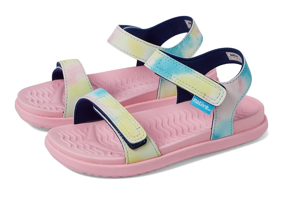 Native Shoes Kids Charley Sugarlite Print (Little Kid) (Princess Pink/Princess Pink/Pastel Tie-Dye) Kid's Shoes INTERNATIONAL SHIPPING