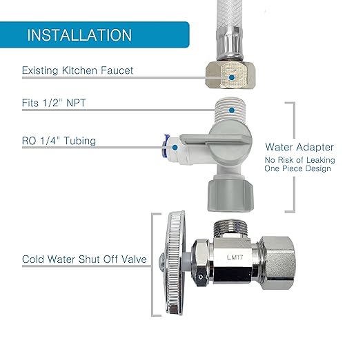 Miniatura 9 de Sistema de filtro de agua para debajo del fregadero de calidad MR-2034, filtro de agua de ultrafiltración UF de 4 etapas, conexión directa al grifo