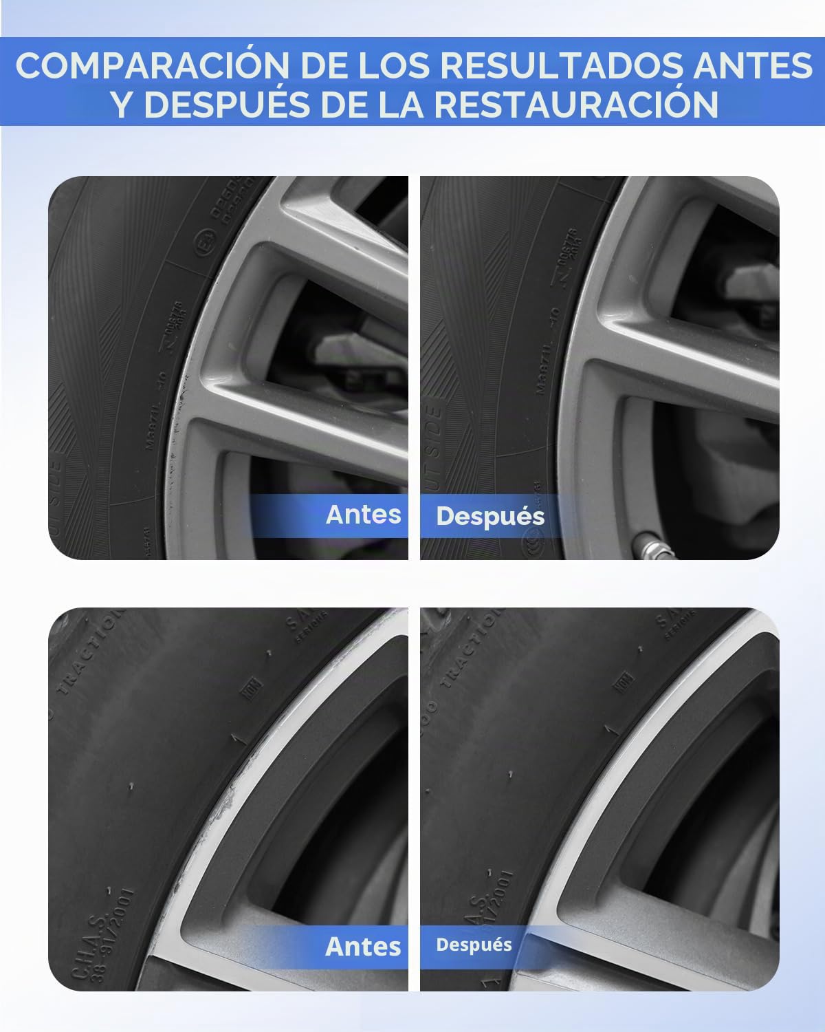 Pintura para retoques de llantas de plata refleja, compatible con llantas de BMW, reparación de daños en bordillos con pintura a juego de colores
