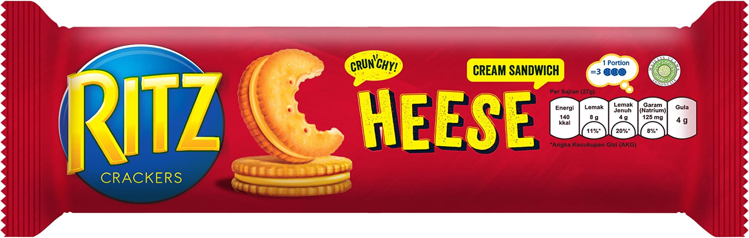 Cheese Cream Sandwich Cracker Biscuits, 100 g, Red