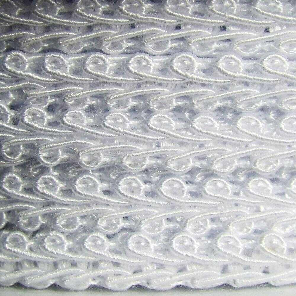 41 Colour 6mm Double Scroll Braid Dress Costume Upholstery Buy 1 2 4m 612D, 001 White, 2 Metres
