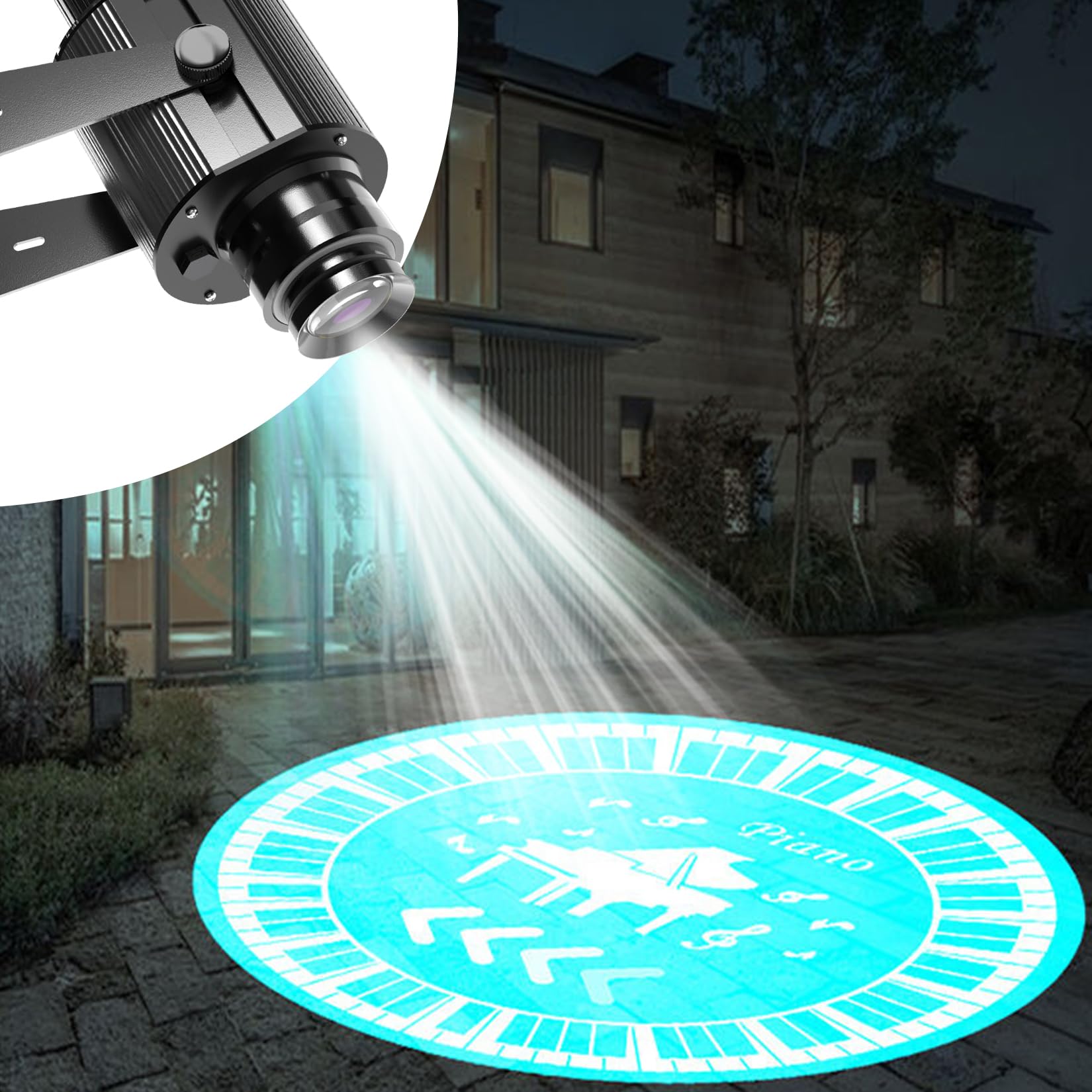 35W Custom Logo Projector, IP67 Waterproof GOBO Projector Light Personalized Rotating Image for Store Business Hotel Shop Advertising and Wedding Outdoor Indoor, with Remote Control