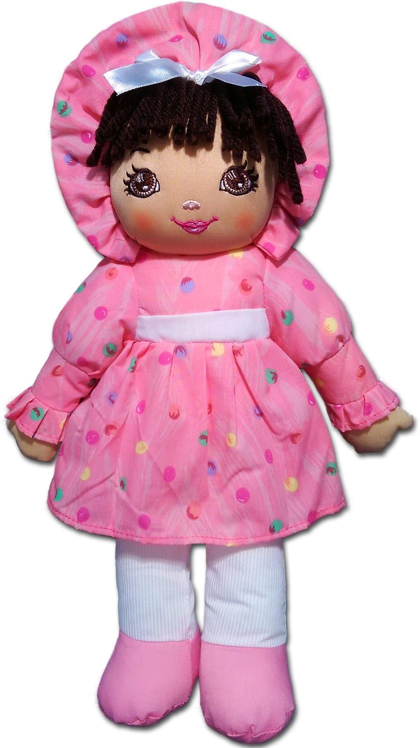 Anico 15" Sweetie Mine Rag Doll – Hispanic in Pink Dress | Sweeties Collection Kids’ Doll for Girls
