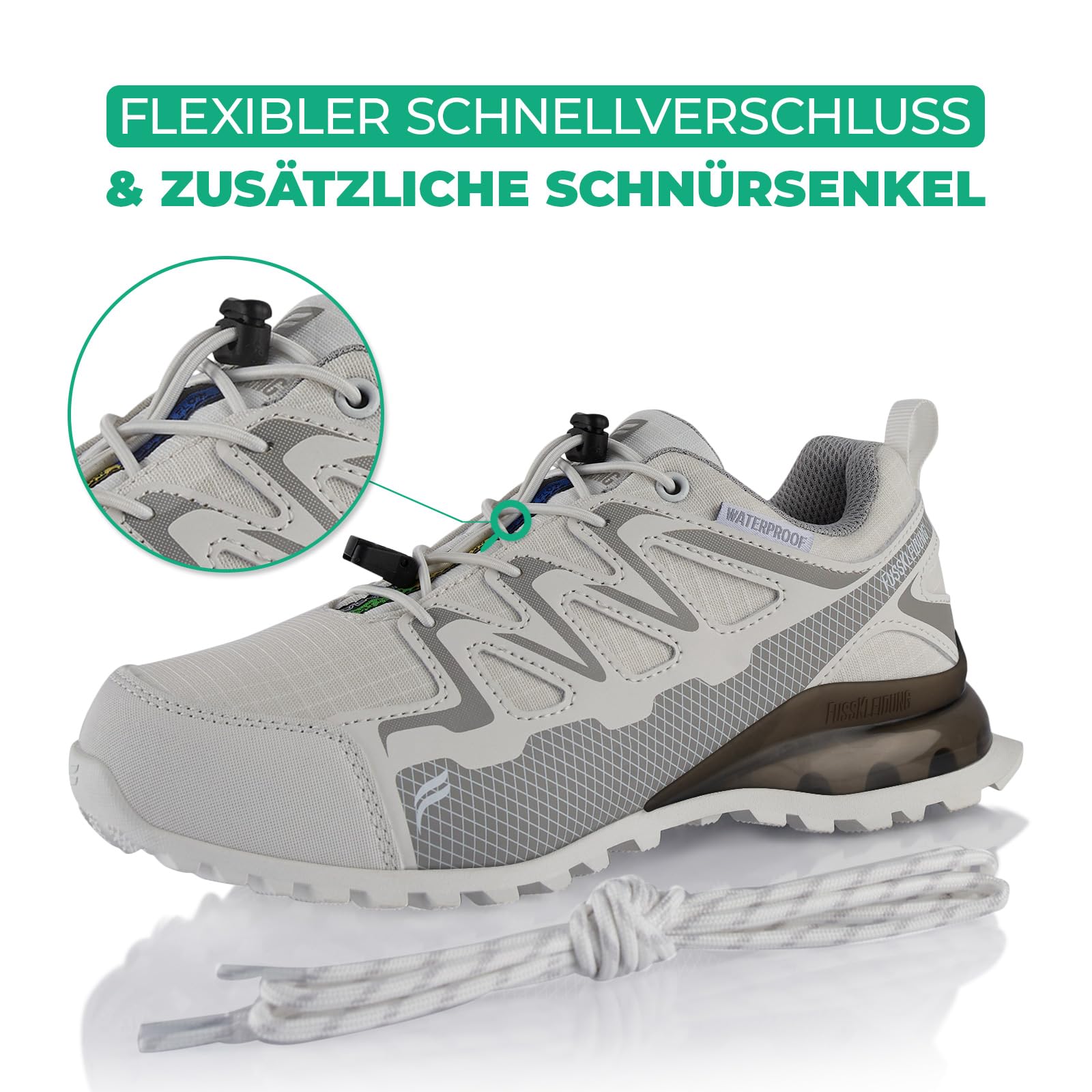 Fusskleidung® Damen Herren Wanderschuhe wasserdichte Trail Running Trekkingschuhe