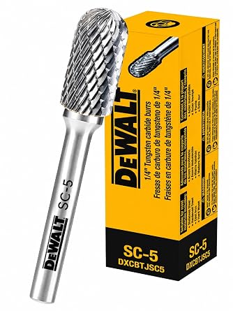 Single DEWALT Carbide Burr Size SC-5 with 1/4" Shank DXCBTJSC5