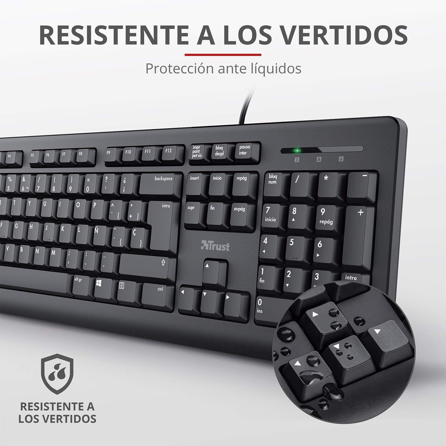 Ewent Tastiera cablata USB con digitazione silenziosa, Layout QWERTY