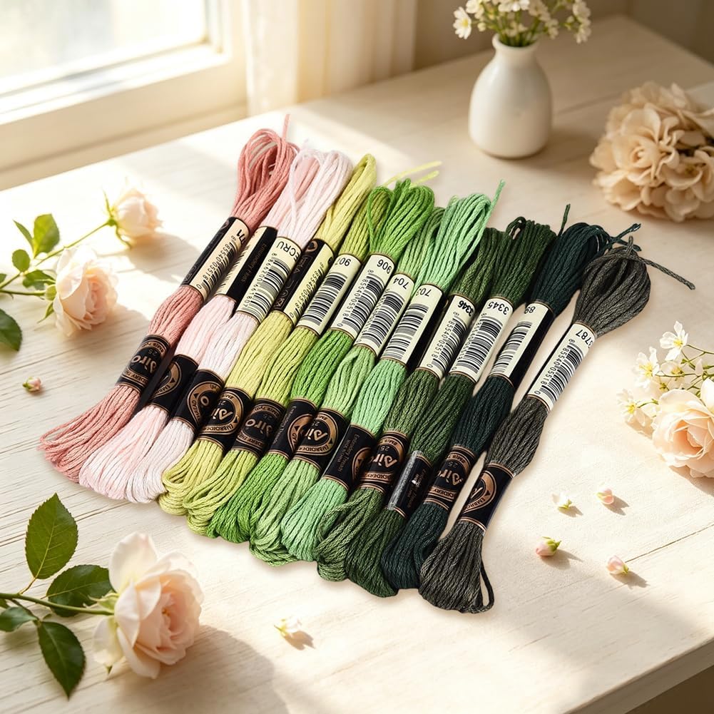 12 Skeins 105 Yards Green Friendship Bracelet String for Jewelry image 4
