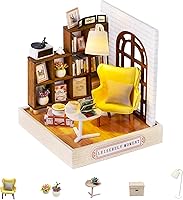 Vista 11 de Kit de casa de muñecas en miniatura de Kisoy con muebles, kit de casa de madera 3D de bricolaje con cubierta antipolvo, juguetes de casa pequeña