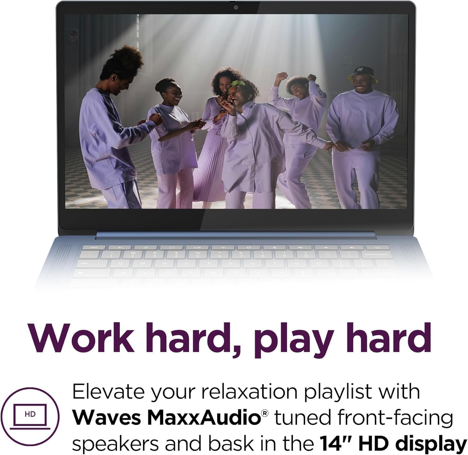 Lenovo IdeaPad Slim 3 Chromebook | 14" HD Student Chromebook | MediaTek Kompanio 520 | 4GB LPDDR4X - 320GB Storage(64GB eMMC+256GB SD Card) | USB-A | USB-C | WiFi | HD Camera | Chrome OS | Abyss Blue