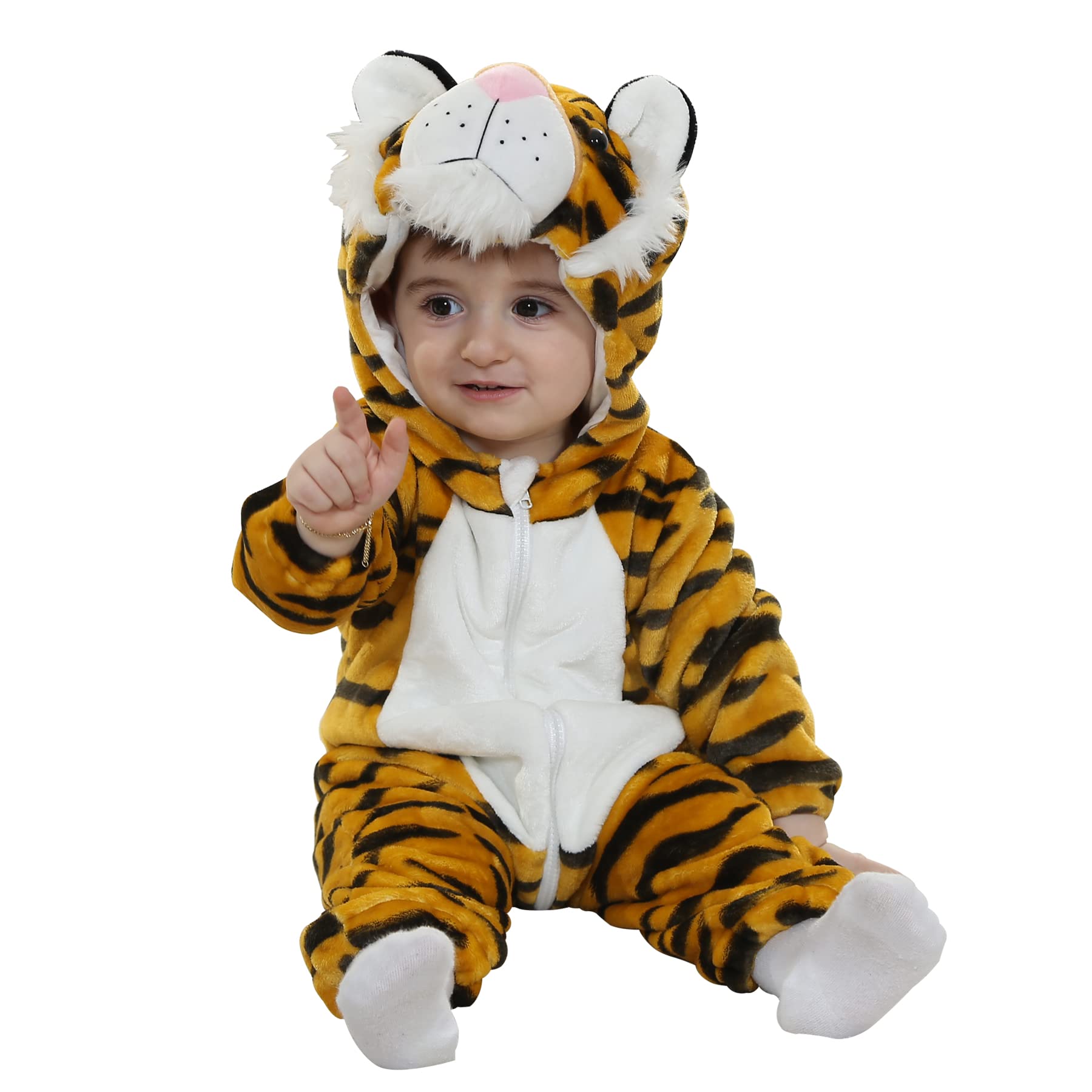 Bébé Combinaison Pyjama Barboteuse À Capuche pour 0-24 Mois Flanelle Enfant Barboteuse À Capuche Mignon Garçon Fille Pyjama