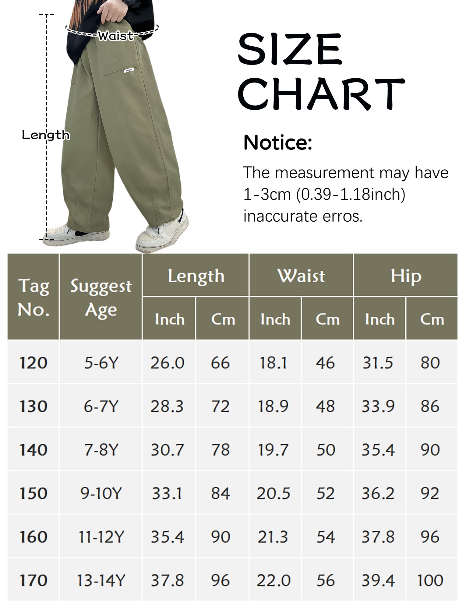 Happy Cherry Pantaloni Montagna Cargo Bambino Vita Elastica Alta Pantaloni Baggy Cotone Sciolto Scuola Track Joggers con Tasche Y2K Streetwear 120-170 CM