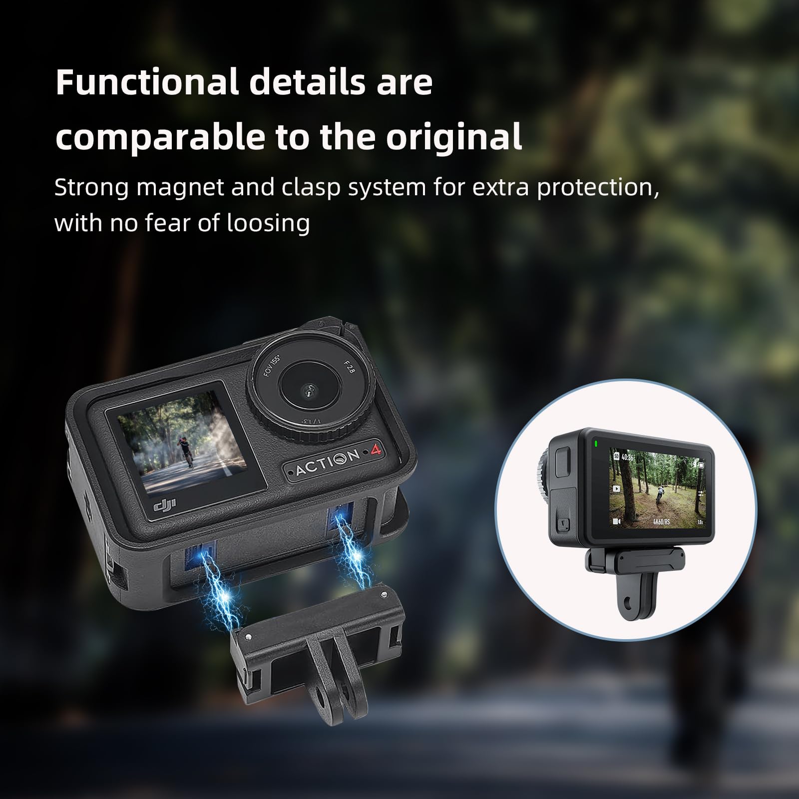 Adaptador Magnético DJI Action 5 Pro OSMO Action 3 4 5 Pro Com Rosca 14 Universal Para Acessorios De Telesin