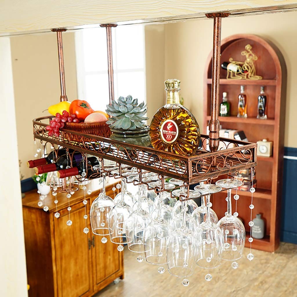 Casier à vin mural rustique pour créer un coin bar flottant convivial dans votre salon